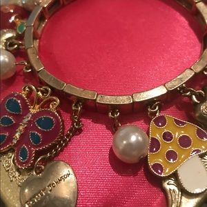 Mushroom flower fairy psychedelic bracelet Betsey Johnson peace hippie vintage